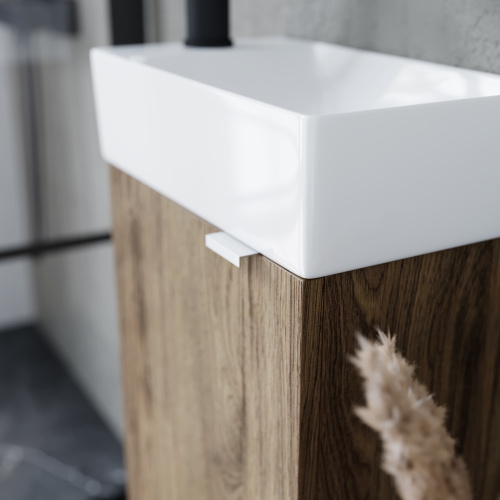 Тумба под раковину Sancos Mini MN35ECHL 36х21х50 подвесная цвет дуб чарльстон - фото 5